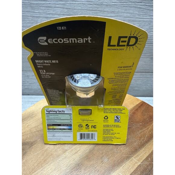 EcoSmart 50W Equivalent Bright White MR16 GU5.3 Dimmable LED Light Bulb - Picture 2 of 2